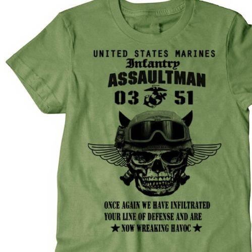 Skjorter Herre Us Marines Infantry Assaultman T-shirt