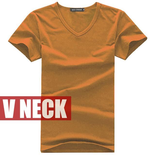 Skjorter Herre V-hals T-shirt I Bomuld