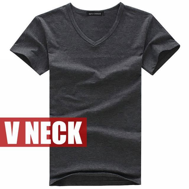 Skjorter Herre V-hals T-shirt I Bomuld