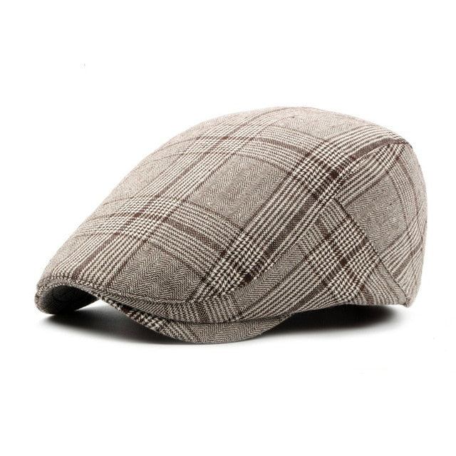 Hatte Herre Bomuldsblanding Plaid Newsboy Cap