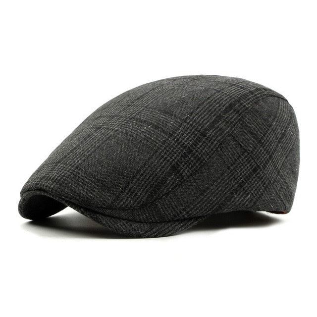 Hatte Herre Bomuldsblanding Plaid Newsboy Cap