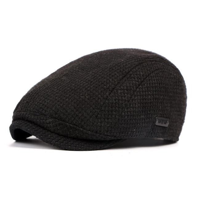 Herre Hatte Strikket Blød Vinter Newsboy Cap