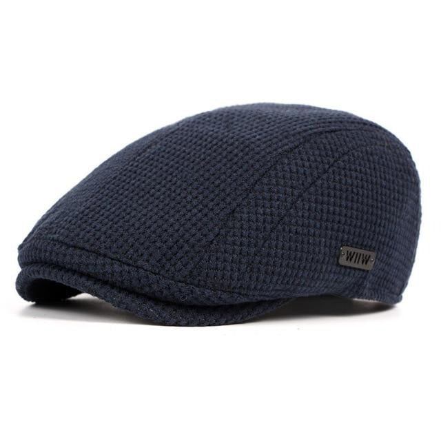 Herre Hatte Strikket Blød Vinter Newsboy Cap