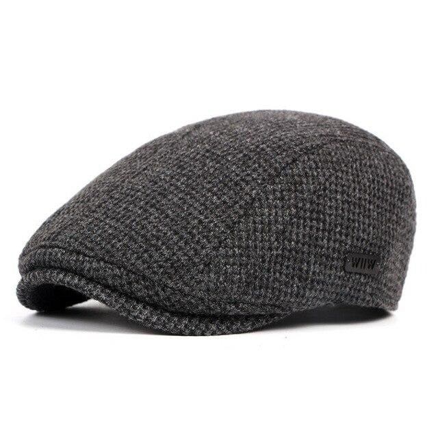 Herre Hatte Strikket Blød Vinter Newsboy Cap