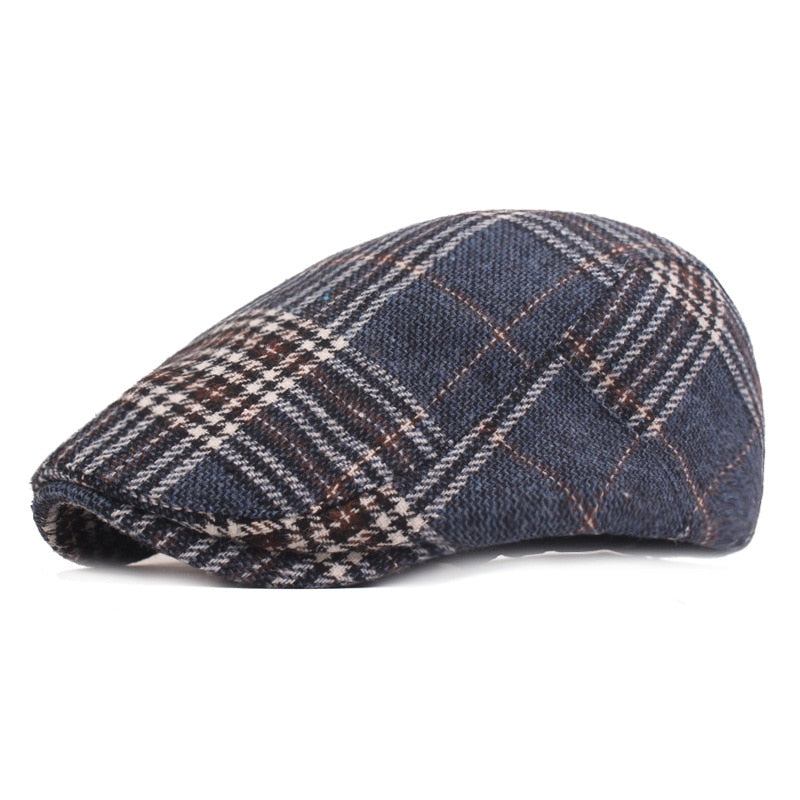 Herre Hatte Strikket Uld Plaid Baret