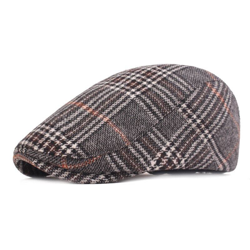 Herre Hatte Strikket Uld Plaid Baret